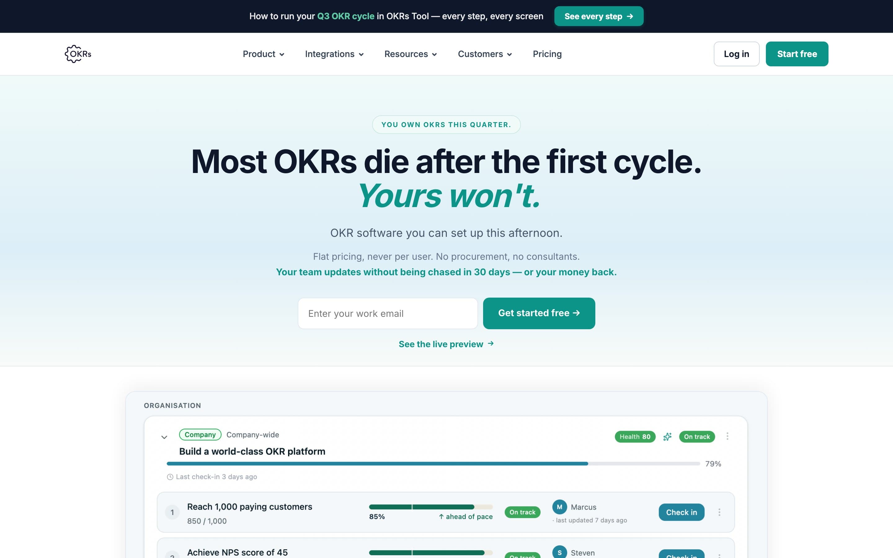 OKRs Tool website