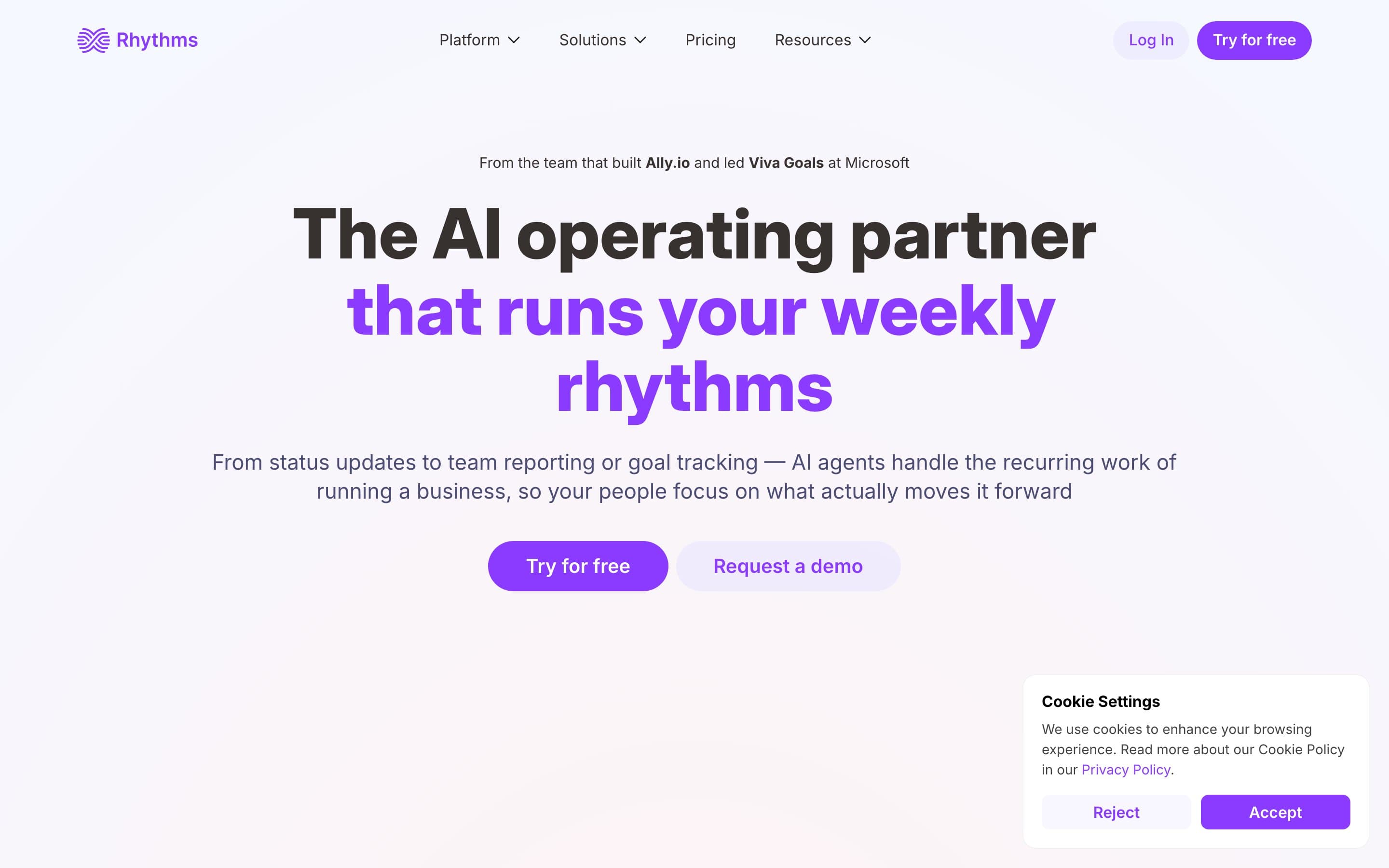 Rhythms.ai website